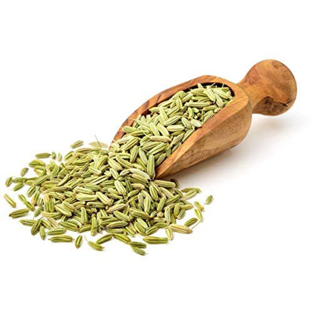 Fennel seeds in wooden scoop