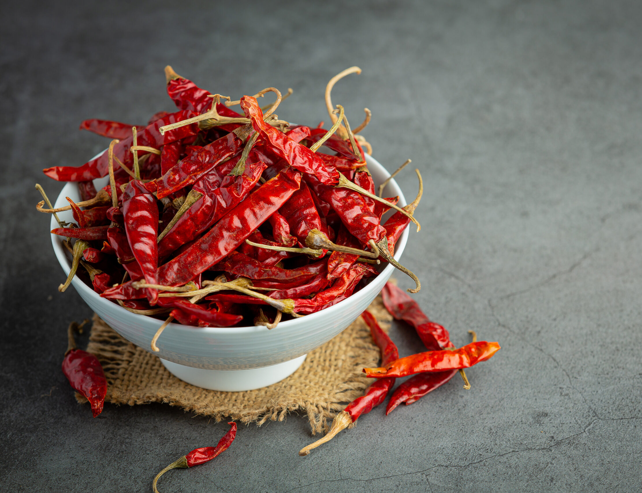 Dried chilli flakes with spoon